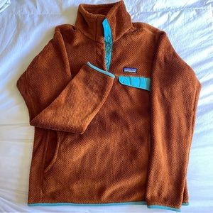Patagonia orange rust fleece pullover medium